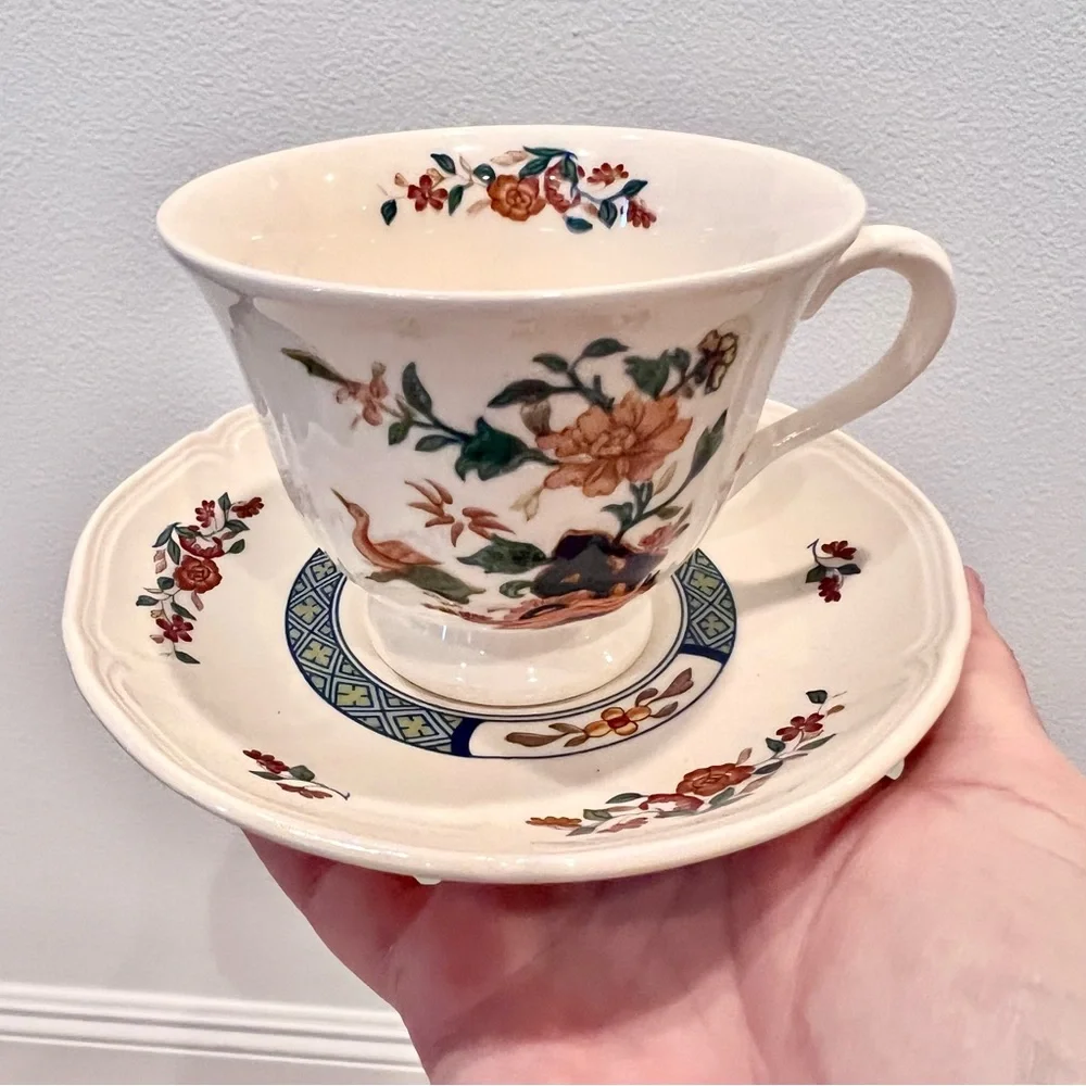 WEDGWOOD Of Etruria & Barlaston CHINESE TEAL 5 PIECE PLACE‎ SETTING Vintage Mint